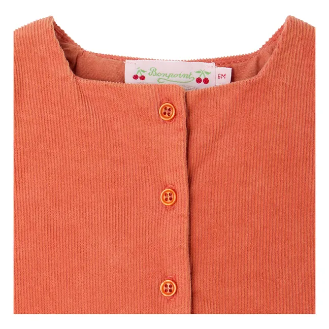 Robe Jacquine Velours Coton Bio | Abricot