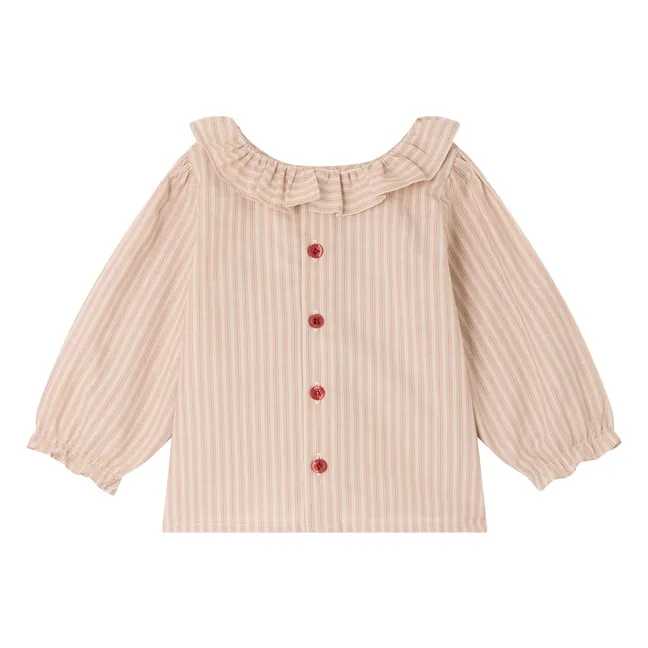 Mulietti Striped Smocked Blouse | Ecru