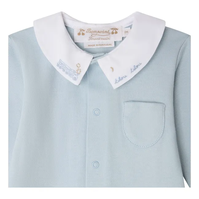 Pijama Anton de algodón ecológico | Azul Cielo