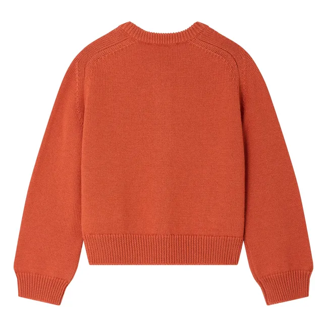Elisea Wool Cardigan | Blood orange