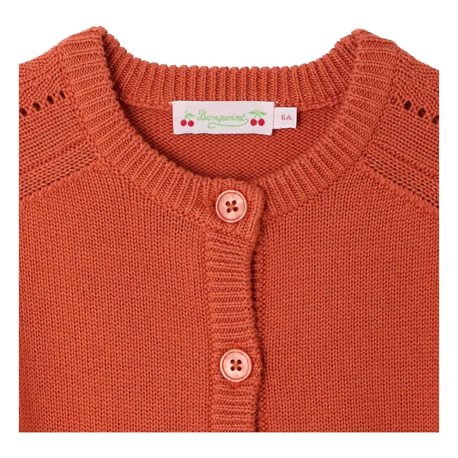 Elisea Wool Cardigan | Blood orange