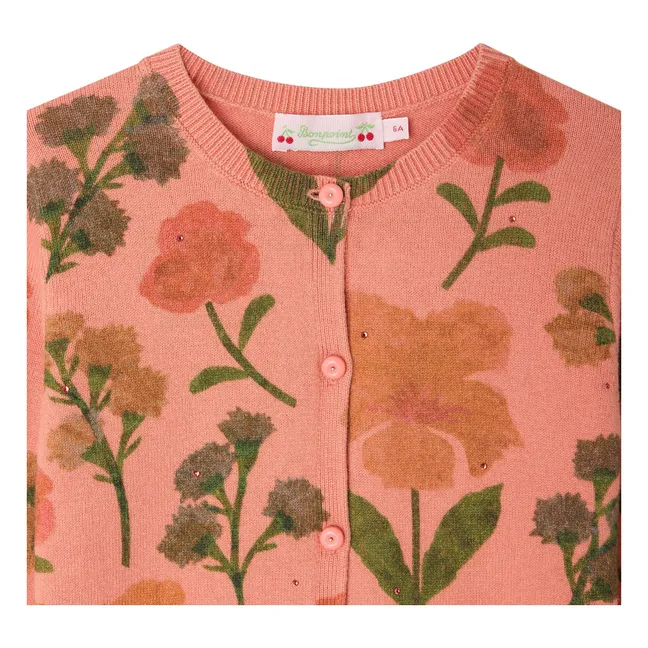 Cardigan Mina Fleuri Coton Bio | Rose