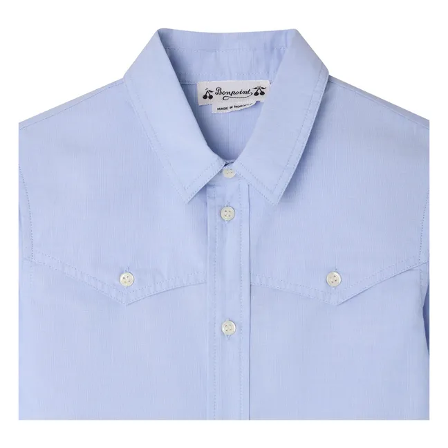 Chemise Jared Coton Bio | Bleu Clair