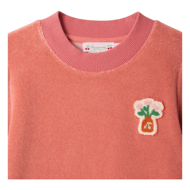 Marceline organic cotton terry dress | Pink