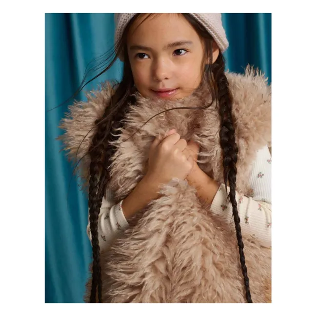 Veste Sans Manches Façon Fourrure Thomasina | Beige