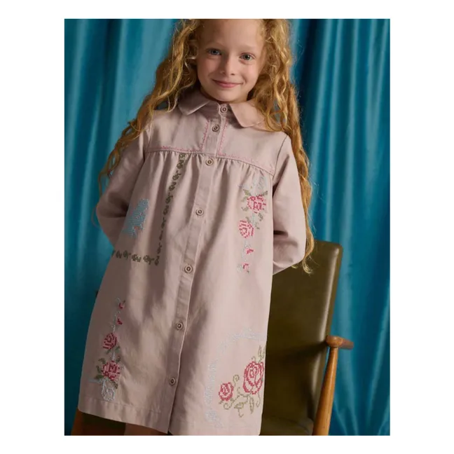Minerva Embroidered Dress | Pink