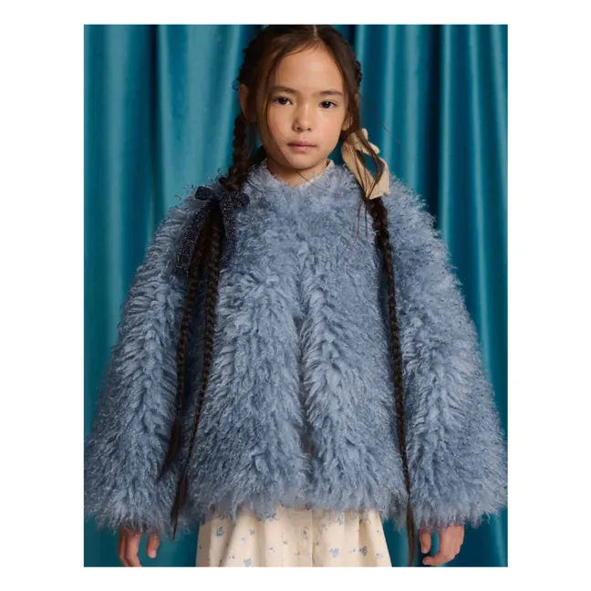 Manteau Façon Fourrure Cressida | Bleu
