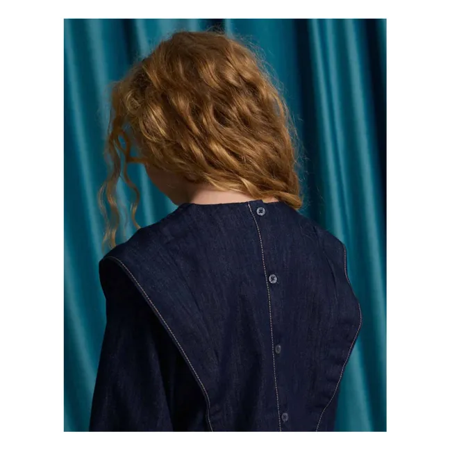 Blouse Smockée Flerida Denim | Bleu foncé