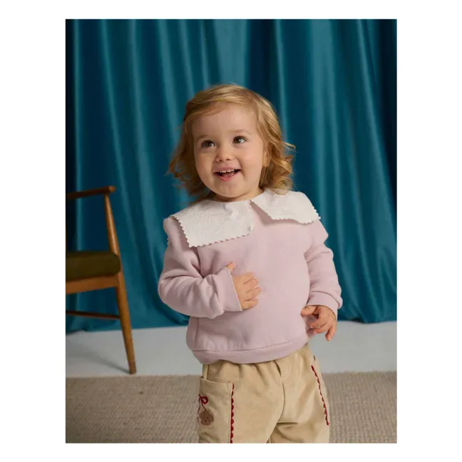 Sweat Col Brodé Clarita | Rose