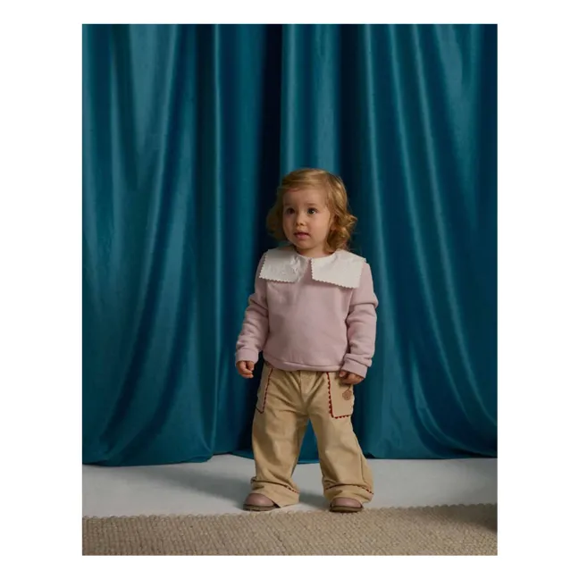 Clarita embroidered neck sweatshirt | Pink