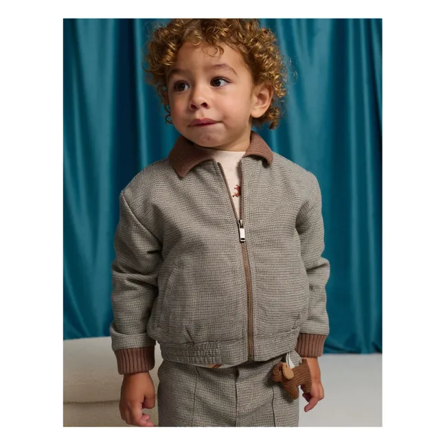 Veste Leonardo Pied-de-Poule Bébé | Brun