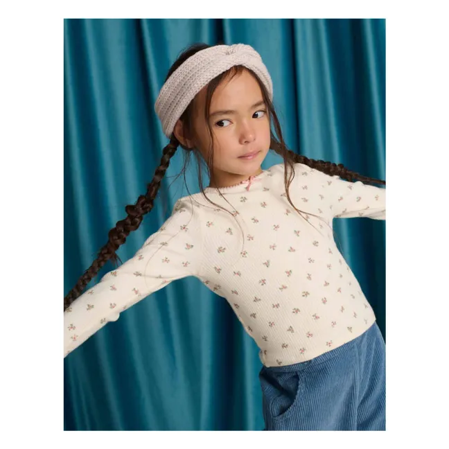 T-shirt Côtelé Drusilla Fleuri | Ecru