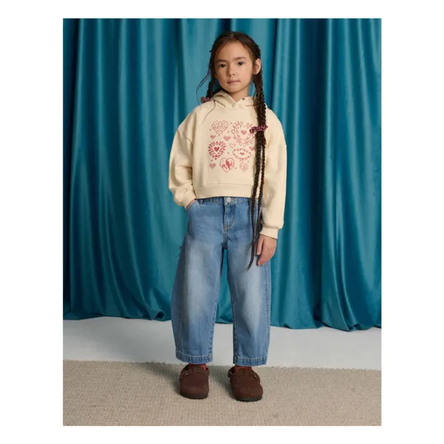 Sweat Capuche Brodé Isabela | Ecru