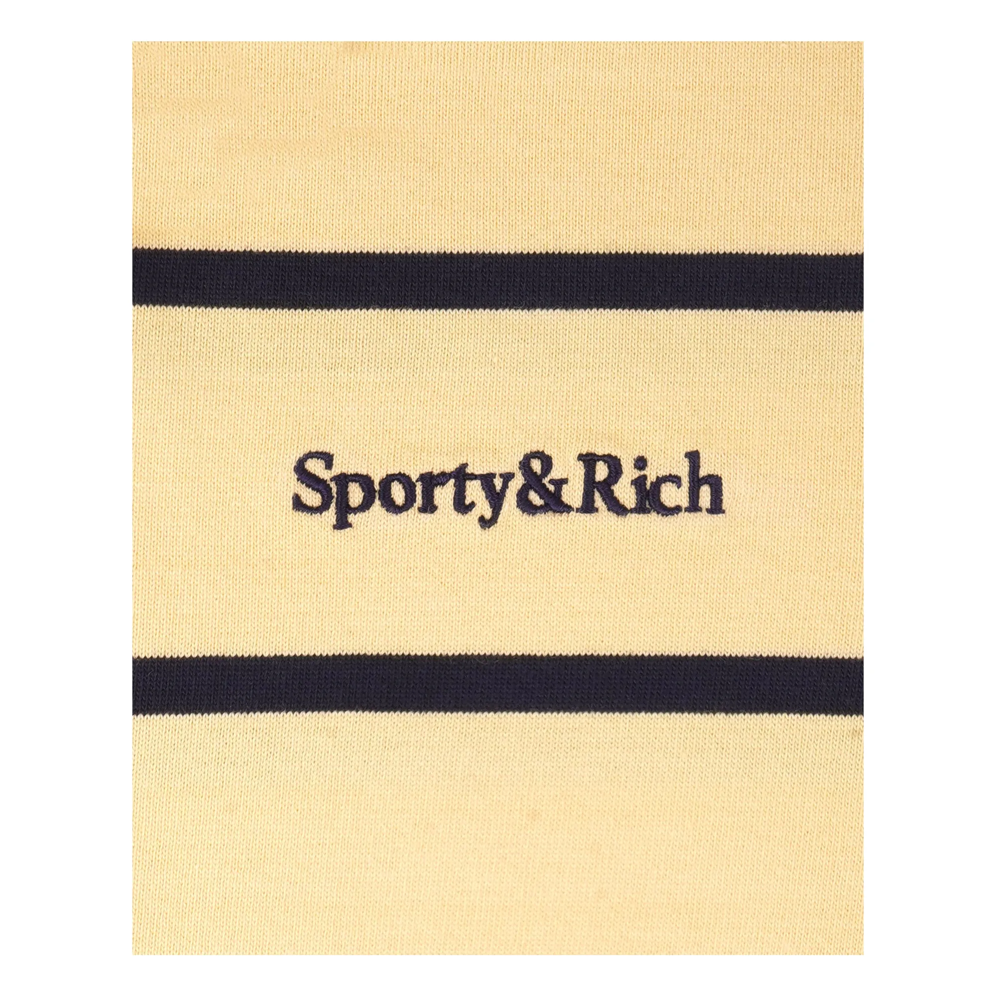 Polo Rugby Serif Logo Rayé | Jaune pâle- Image produit n°2