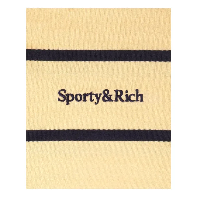 Polo Rugby Serif Logo Stripe | Amarillo palo