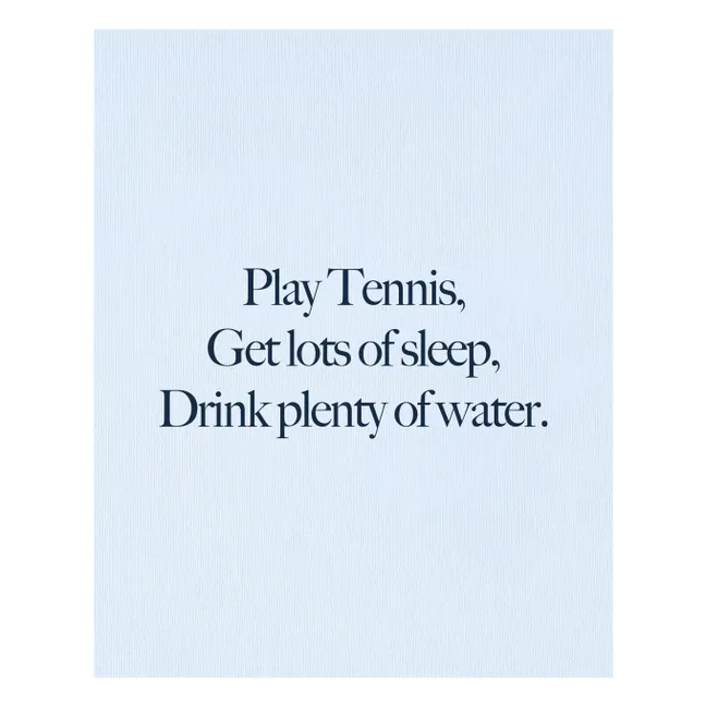 T-shirt Play Tennis Coton Recyclé | Bleu ciel