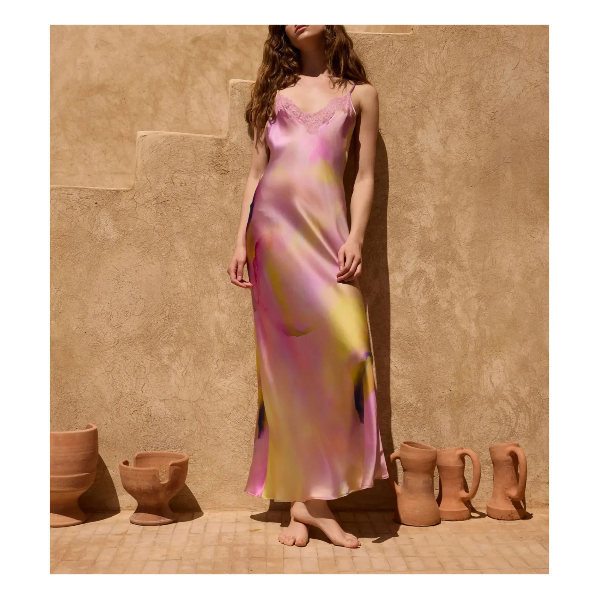 Robe Pera Soie | Rose- Image produit n°1