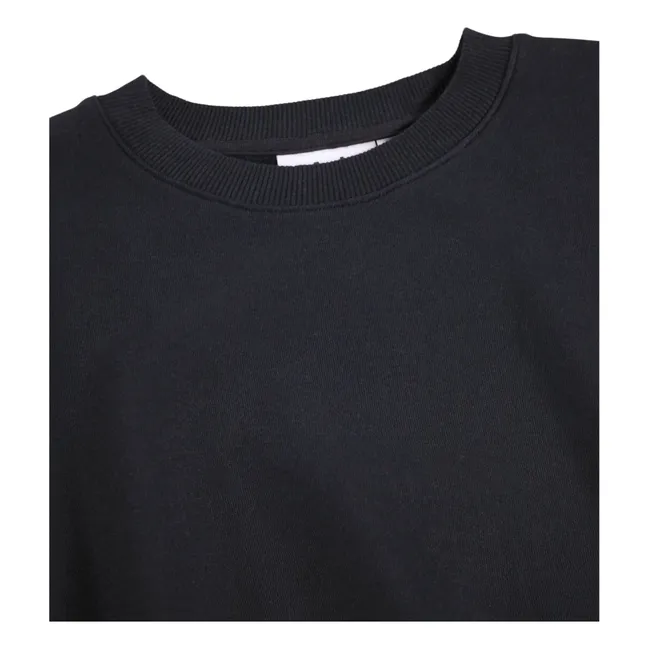 Maribel Organic Cotton Flower Sweater | Black