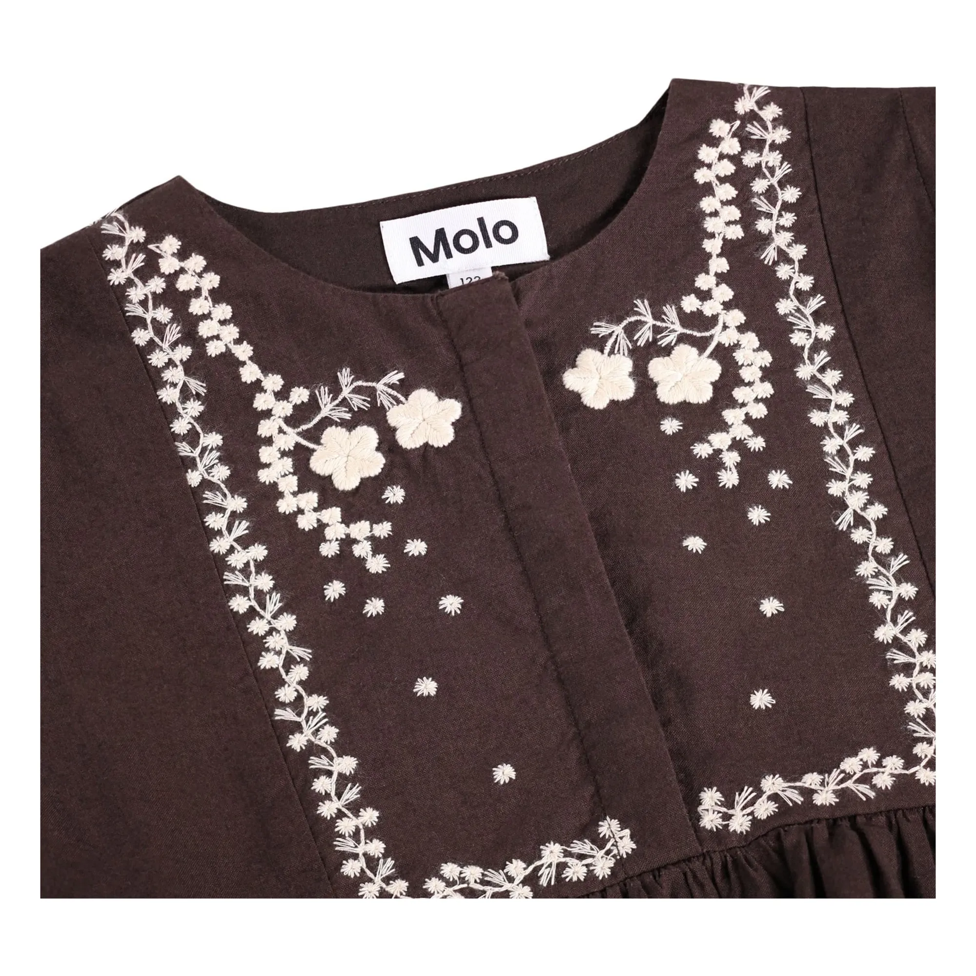 Blouse Brodée Rhonda Coton Bio | Marron- Image produit n°3