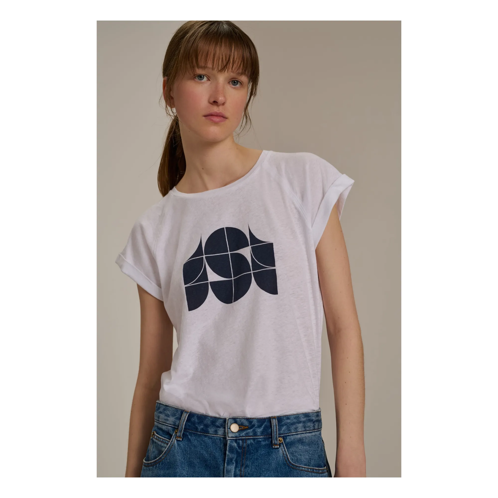 Soeur White Valentina Organic Cotton And Linen T-Shirt