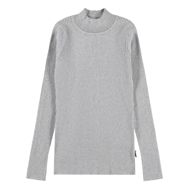 Ginevra organic cotton turtleneck | Silver