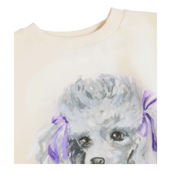 Maxi Poodle Organic Cotton Sweater | White