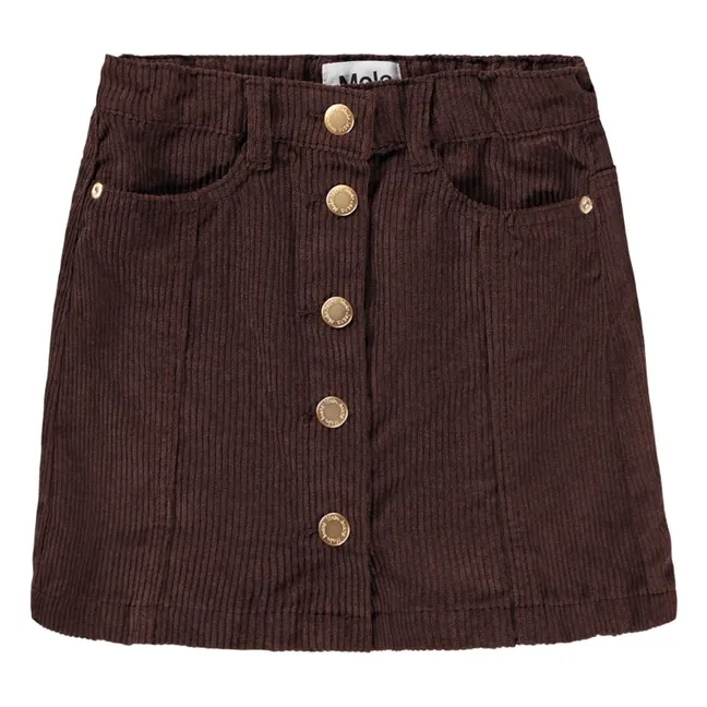 Berra Button Skirt | Brown