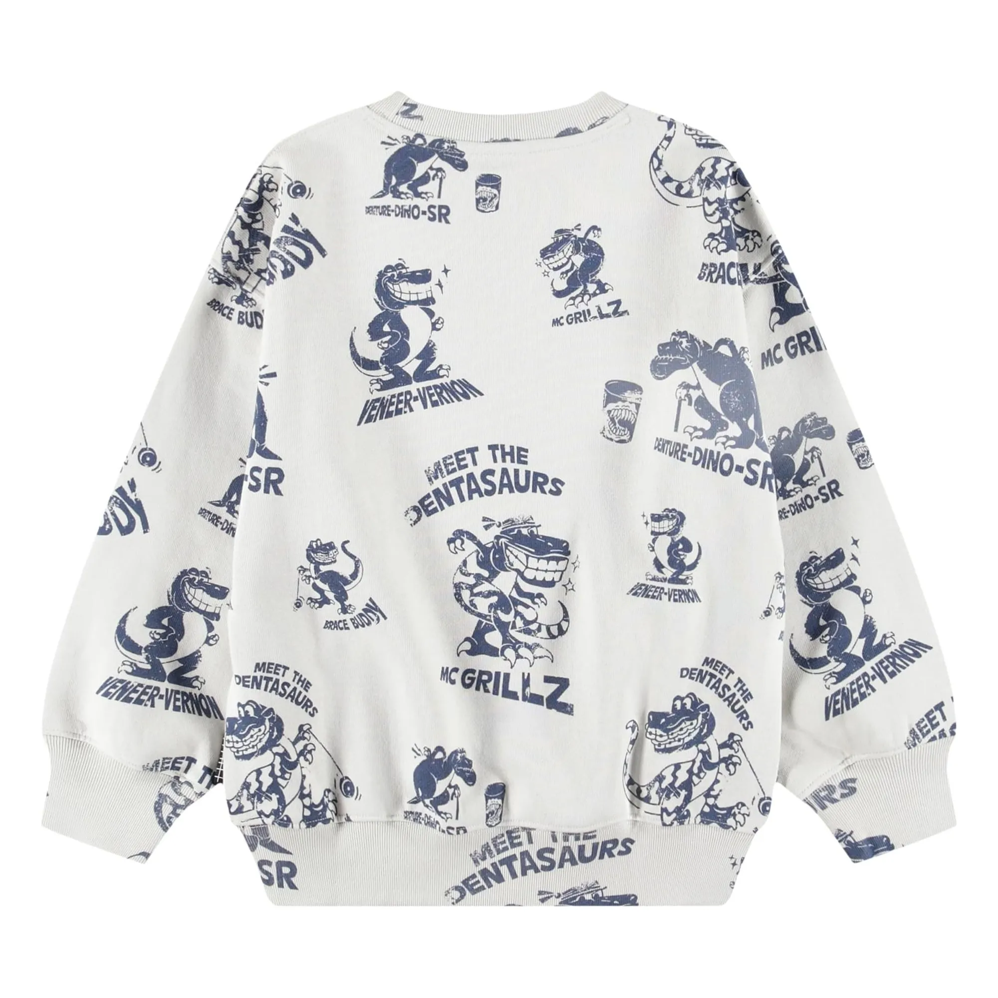 Pull Mar Dinosaures Coton Bio | Blanc- Image produit n°4