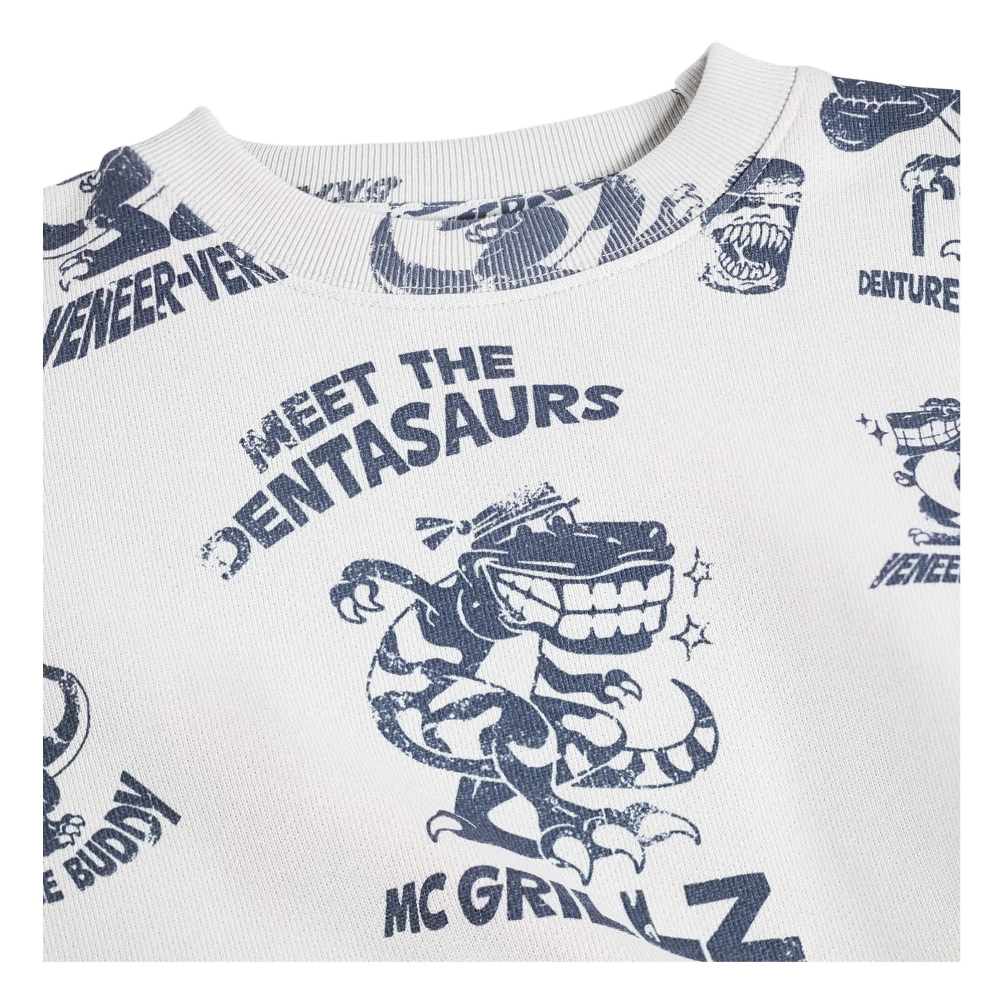 Pull Mar Dinosaures Coton Bio | Blanc- Image produit n°3