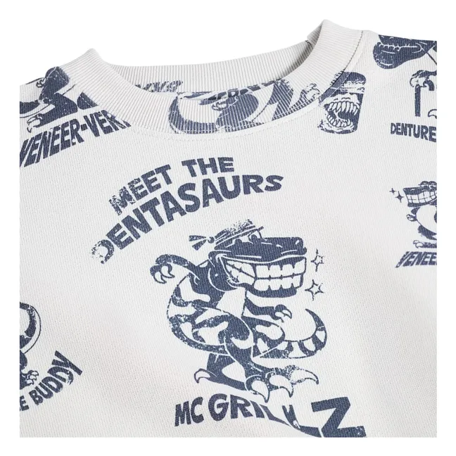 Pull Mar Dinosaures Coton Bio | Blanc