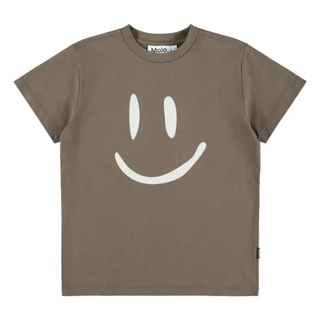 Roxo Smiley Organic Cotton T-shirt | Beige