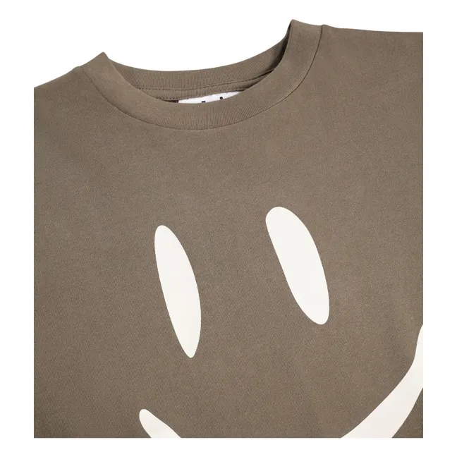 Camiseta de algodón orgánico Roxo Smiley | Beige