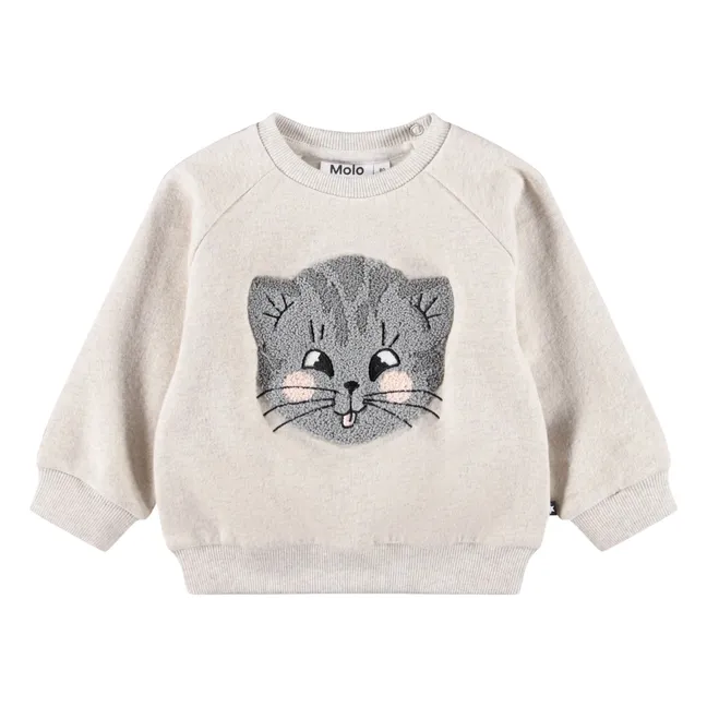 Pull Disc Chat Coton Bio | Gris chiné