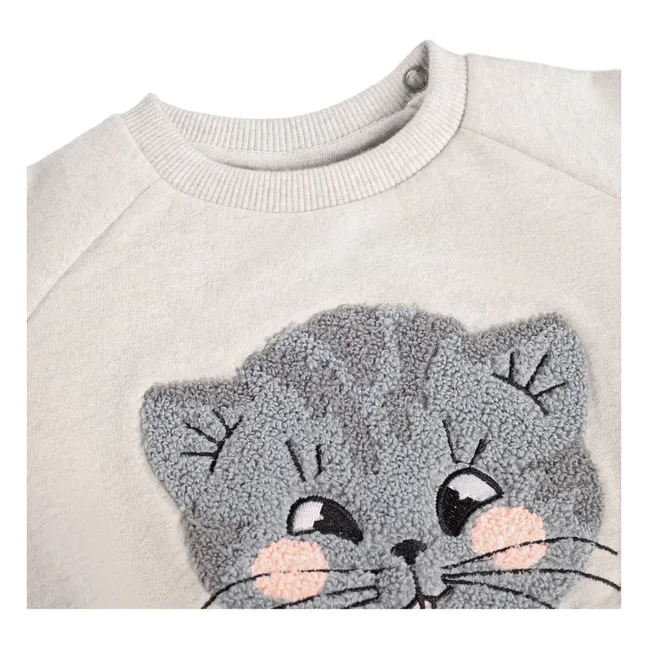 Pull Disc Chat Coton Bio | Gris chiné