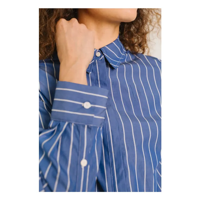 Chemise Rayures Sophie Popeline | Bleu