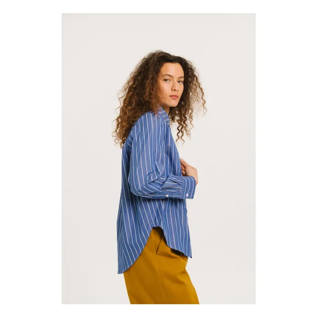 Chemise Rayures Sophie Popeline | Bleu