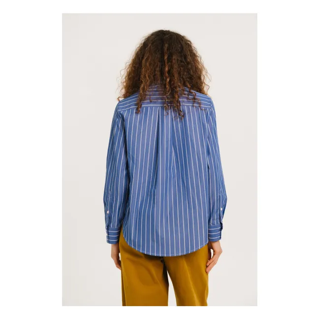 Chemise Rayures Sophie Popeline | Bleu