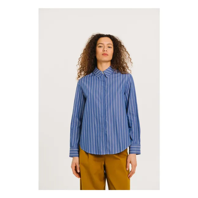 Chemise Rayures Sophie Popeline | Bleu