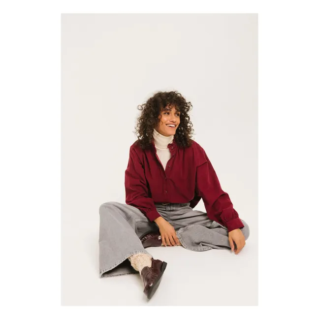 Blouse Soline Velours | Bordeaux