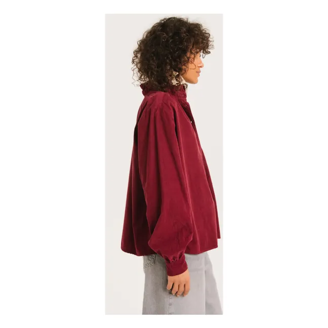 Blouse Soline Velours | Bordeaux