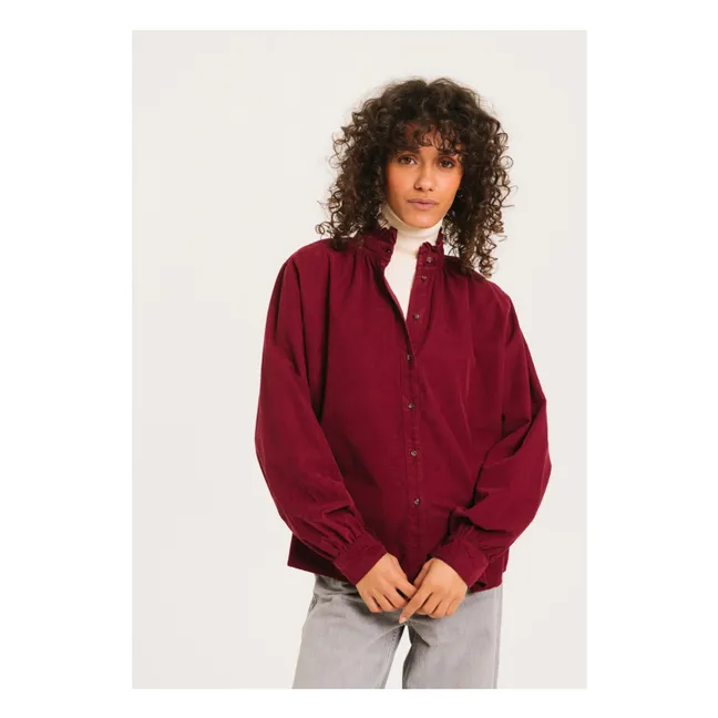 Blouse Soline Velours | Bordeaux
