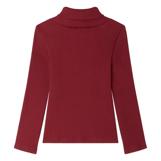 T-shirt Col Roulé Tahiti Coton Bio | Bordeaux