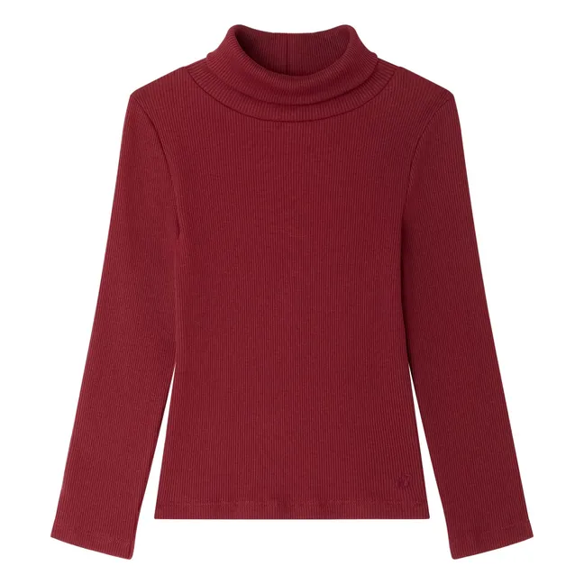 T-shirt Col Roulé Tahiti Coton Bio | Bordeaux