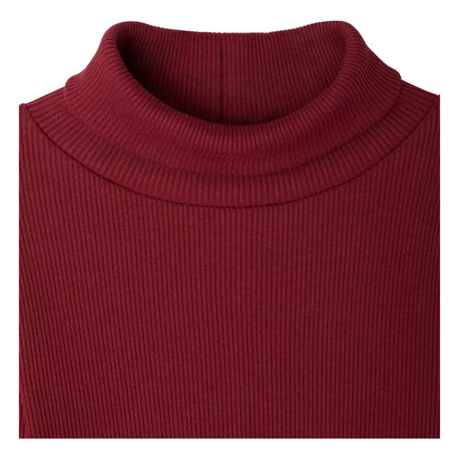 T-shirt Col Roulé Tahiti Coton Bio | Bordeaux