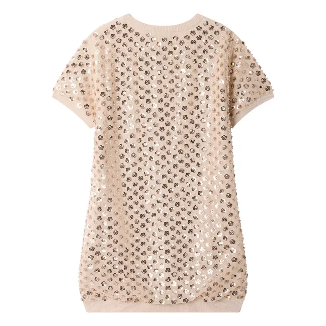 Robe Marlise Laine Métalisée | Rose pâle