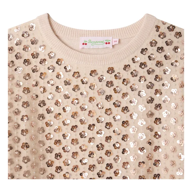 Robe Marlise Laine Métalisée | Rose pâle