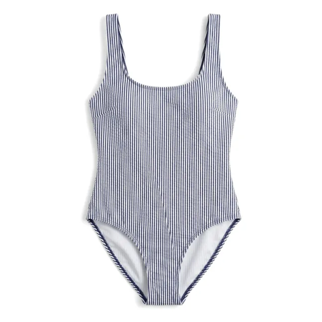 Maillot de Bain Salma Rayé | Bleu marine
