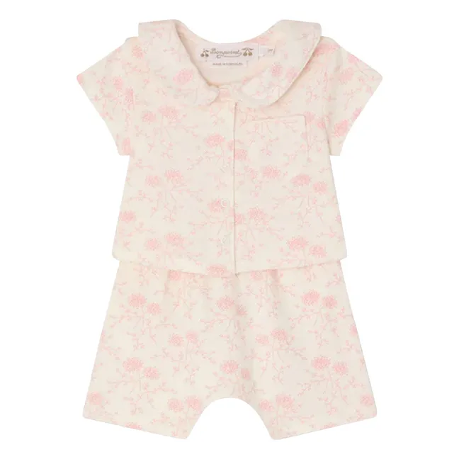 Laelia Fleuri Organic Cotton Top and Shorts Set | Pink