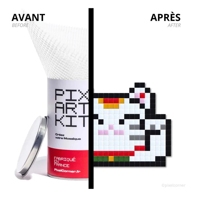 Pixel Art Kit - Lucky Cat | Blanc
