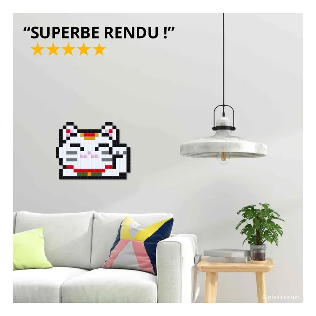Pixel Art Kit - Lucky Cat | Blanc